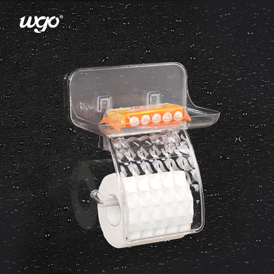 WGO شفاف حمام دیوار نصب شده نگهدارنده کاغذ توالت دستمال رول توزیع کننده با قفسه ذخیره تلفن