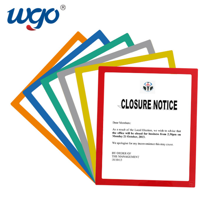 قاب عکس پشت چسبناک A4 8.5x11 8x10 PVC با نوار چسب قابل استفاده مجدد WGO