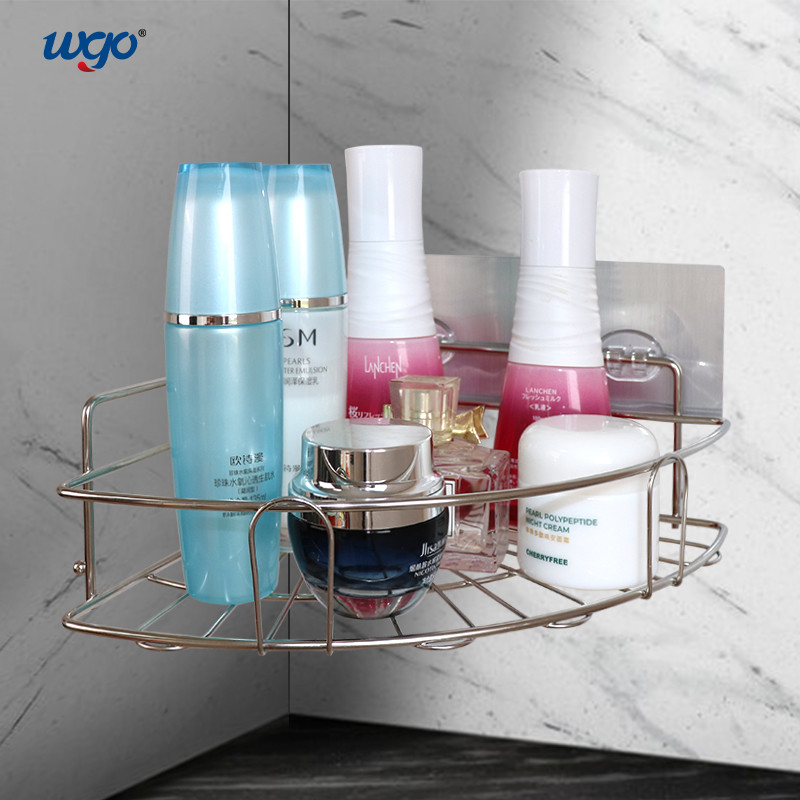 قفسه گوشه ای از فولاد ضد زنگ WGO بدون نیاز به ابزار نصب نقره ای