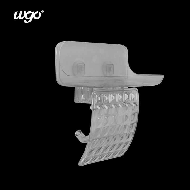 WGO شفاف حمام دیوار نصب شده نگهدارنده کاغذ توالت دستمال رول توزیع کننده با قفسه ذخیره تلفن