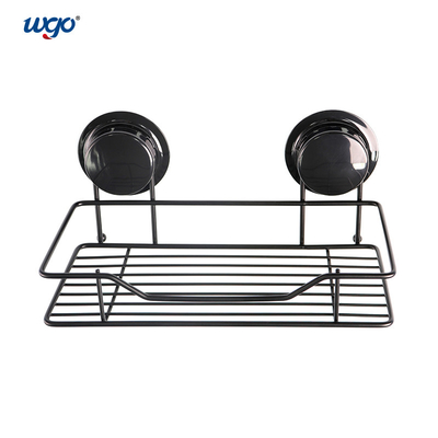 مشکی WGO Storage Bath Caddy Shelf Suction / Glue Fix Free Rust