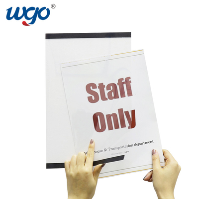 A4 210mm X 297mm نگهدارنده علامت دیواری ODM مواد پلاستیکی شفاف